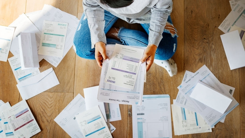 Woman managing the utility bills